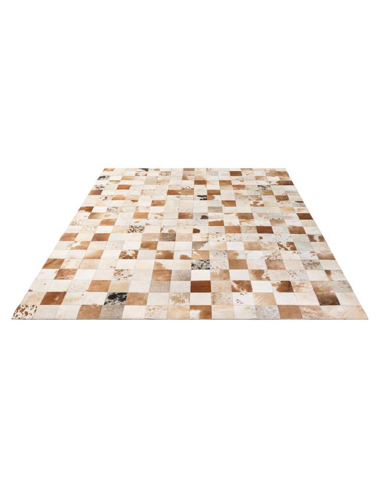 Detail image of 8' 1 x 9' 11 Cowhide - Patchwork Rug