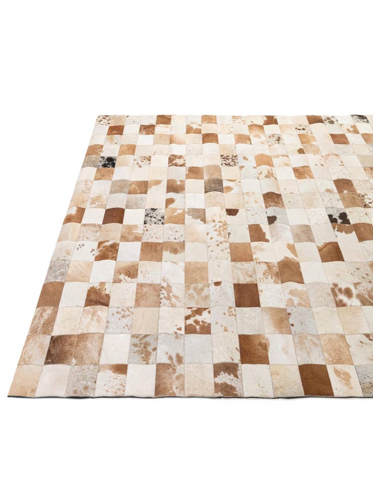 Detail image of 8' 1 x 9' 11 Cowhide - Patchwork Rug