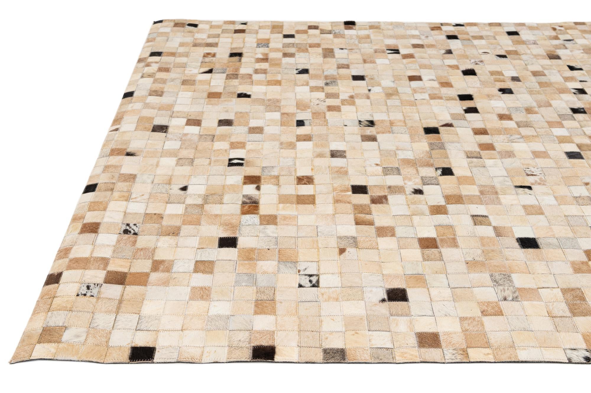 5' 2 x 7' 10 Cowhide - Patchwork Rug