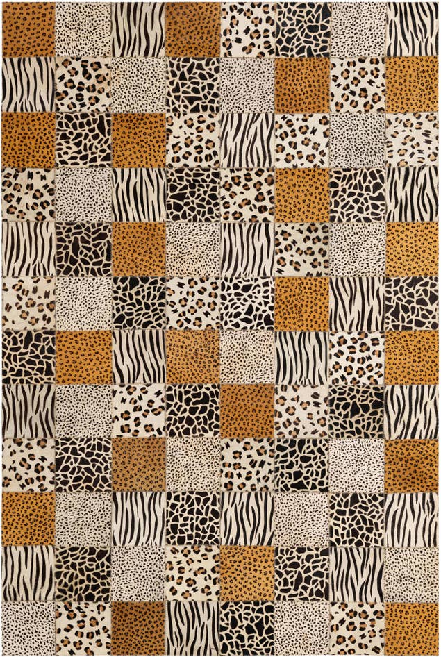 Detail image of 4' 1 x 5' 11 Cowhide - Patchwork Rug