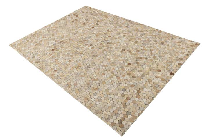 4' 10 x 6' 8 Cowhide Leather Rug