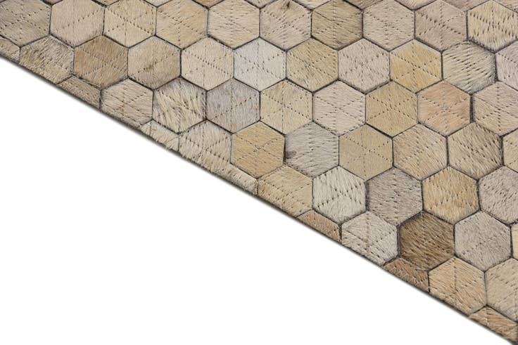 Detail image of 4' 10 x 6' 8 Cowhide Leather Rug