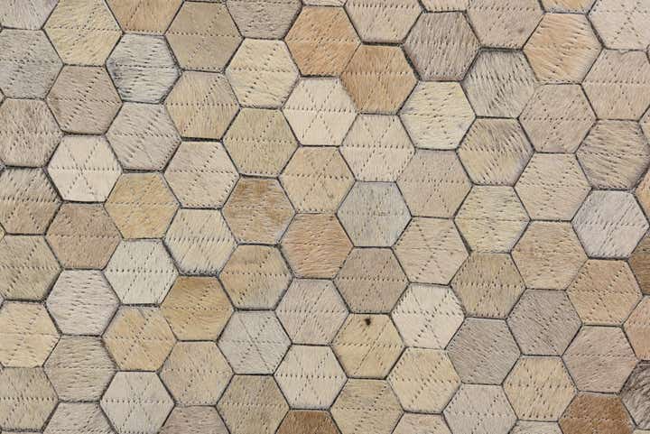 4' 10 x 6' 8 Cowhide Leather Rug