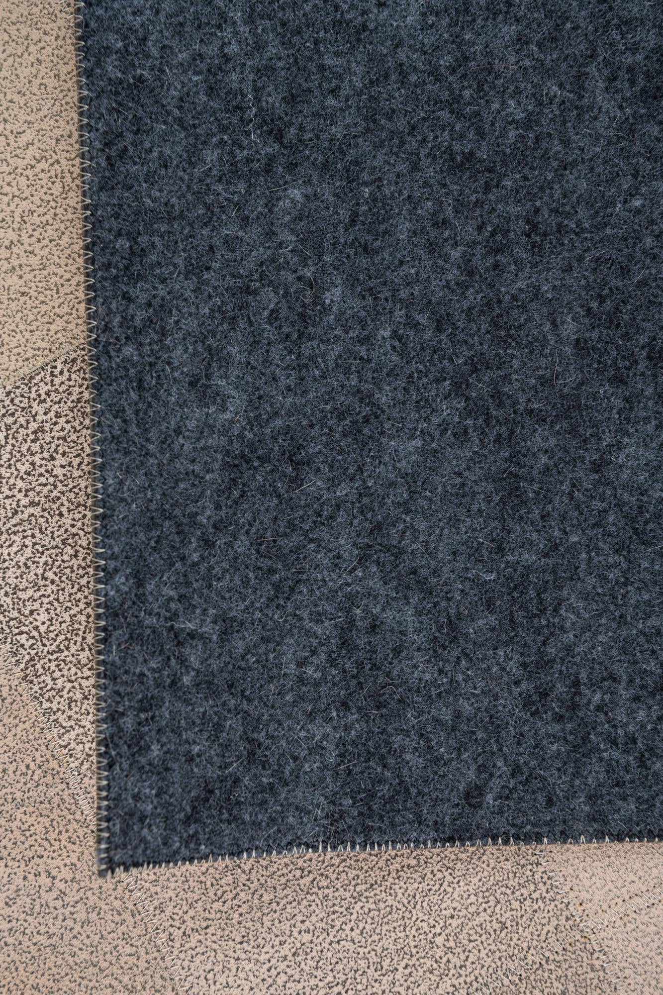 5' 2 x 7' 10 Cowhide Leather Rug
