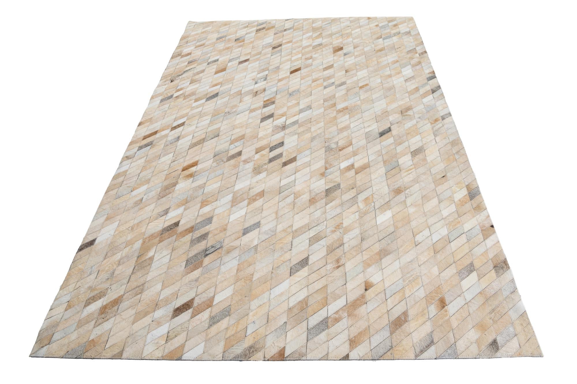 5' 2 x 8' Cowhide Leather Rug