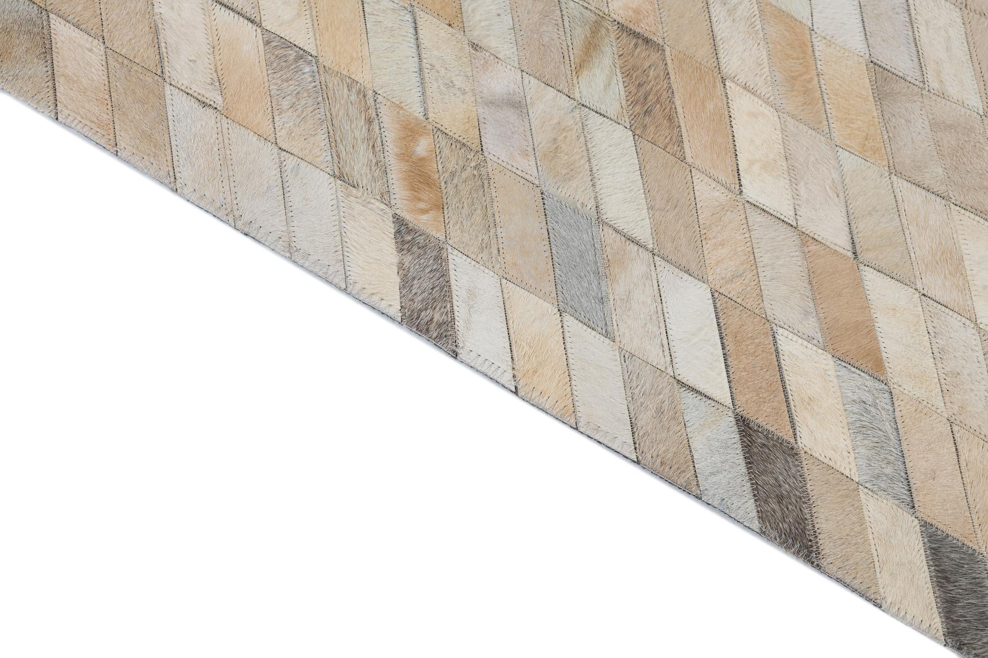 5' 2 x 8' Cowhide Leather Rug