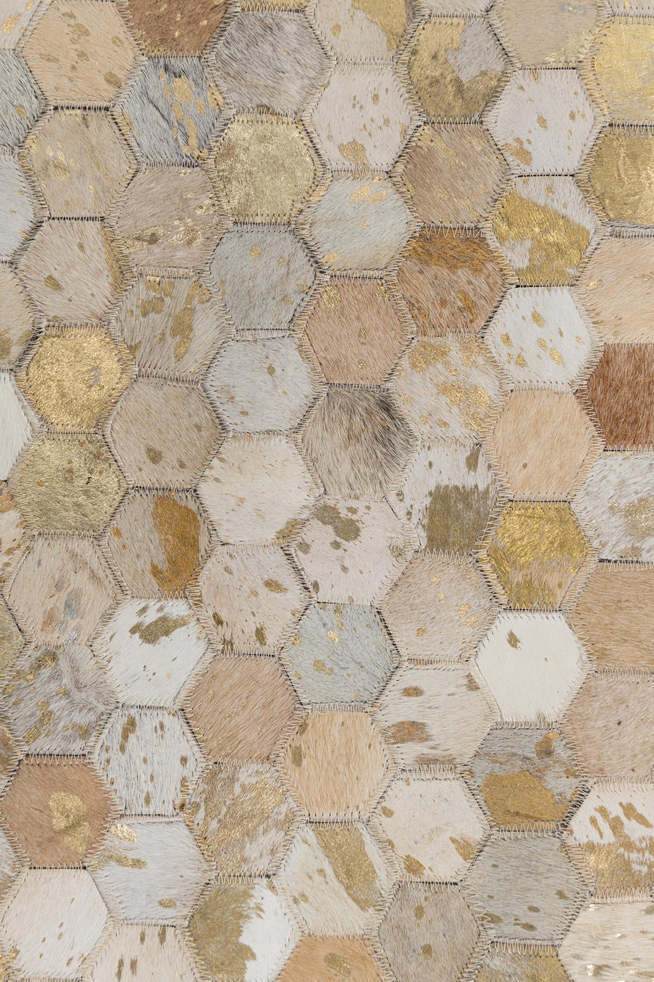 5' 2 x 8' Cowhide Leather Rug