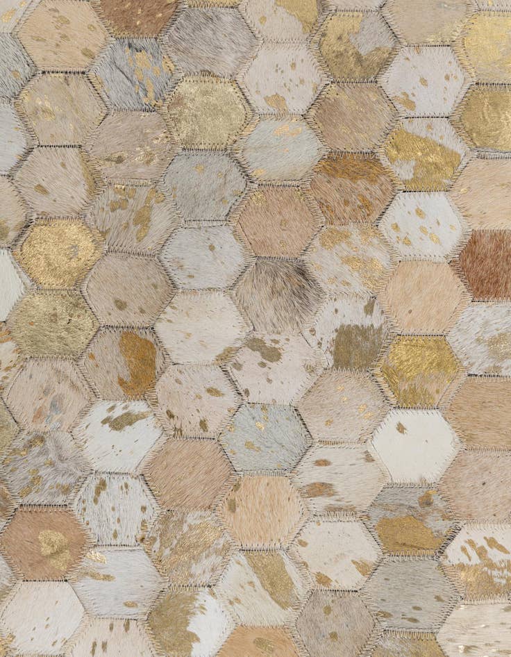 Detail image of 5' 2 x 8' Cowhide Leather Rug