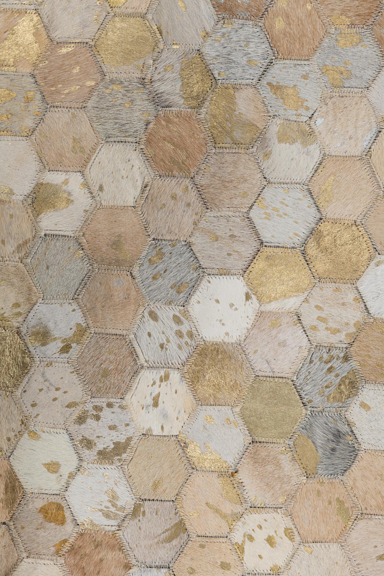 5' 2 x 8' Cowhide Leather Rug