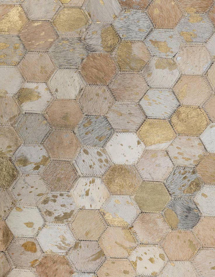 Detail image of 5' 2 x 8' Cowhide Leather Rug