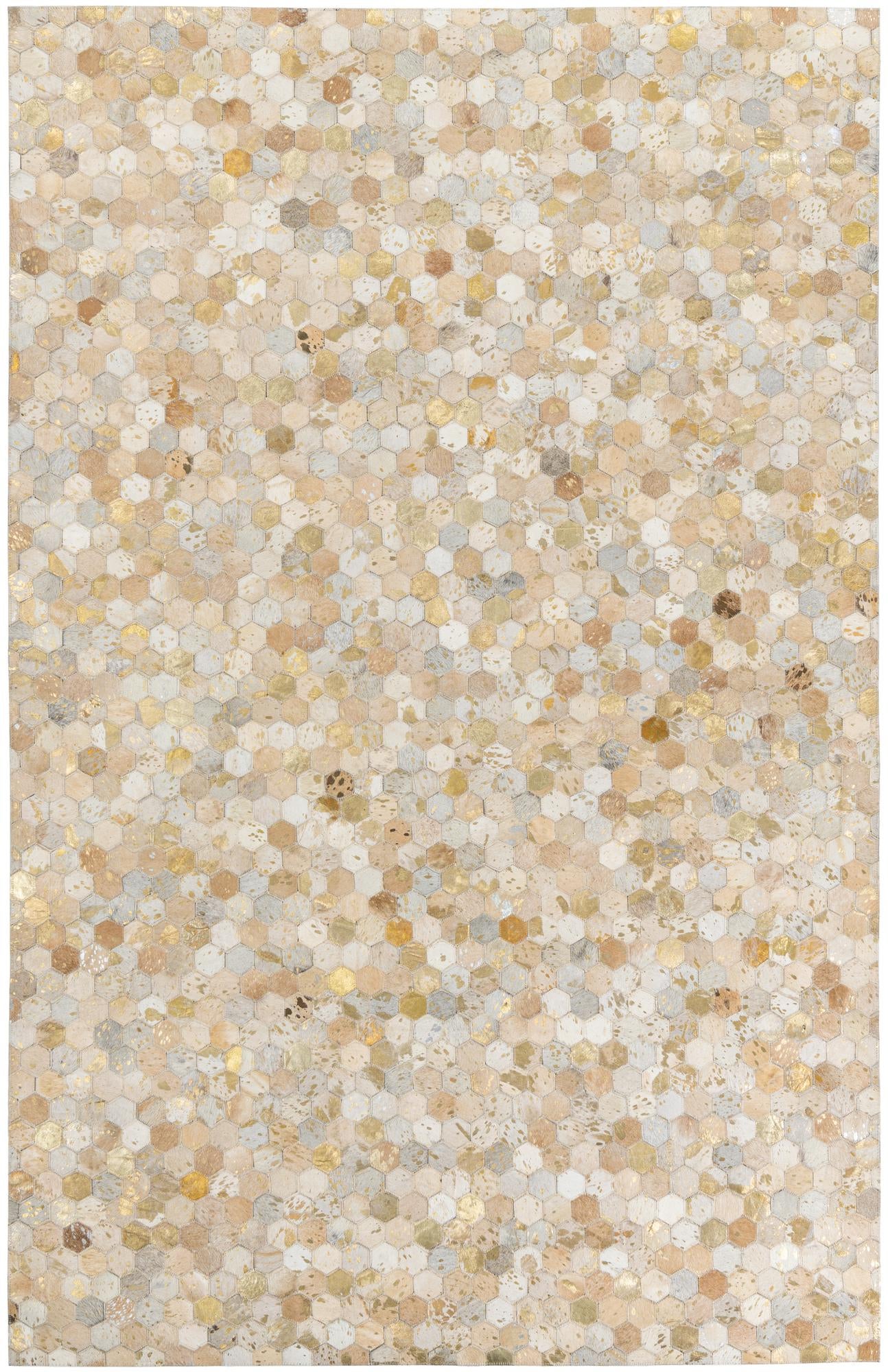 5' 2 x 8' Cowhide Leather Rug