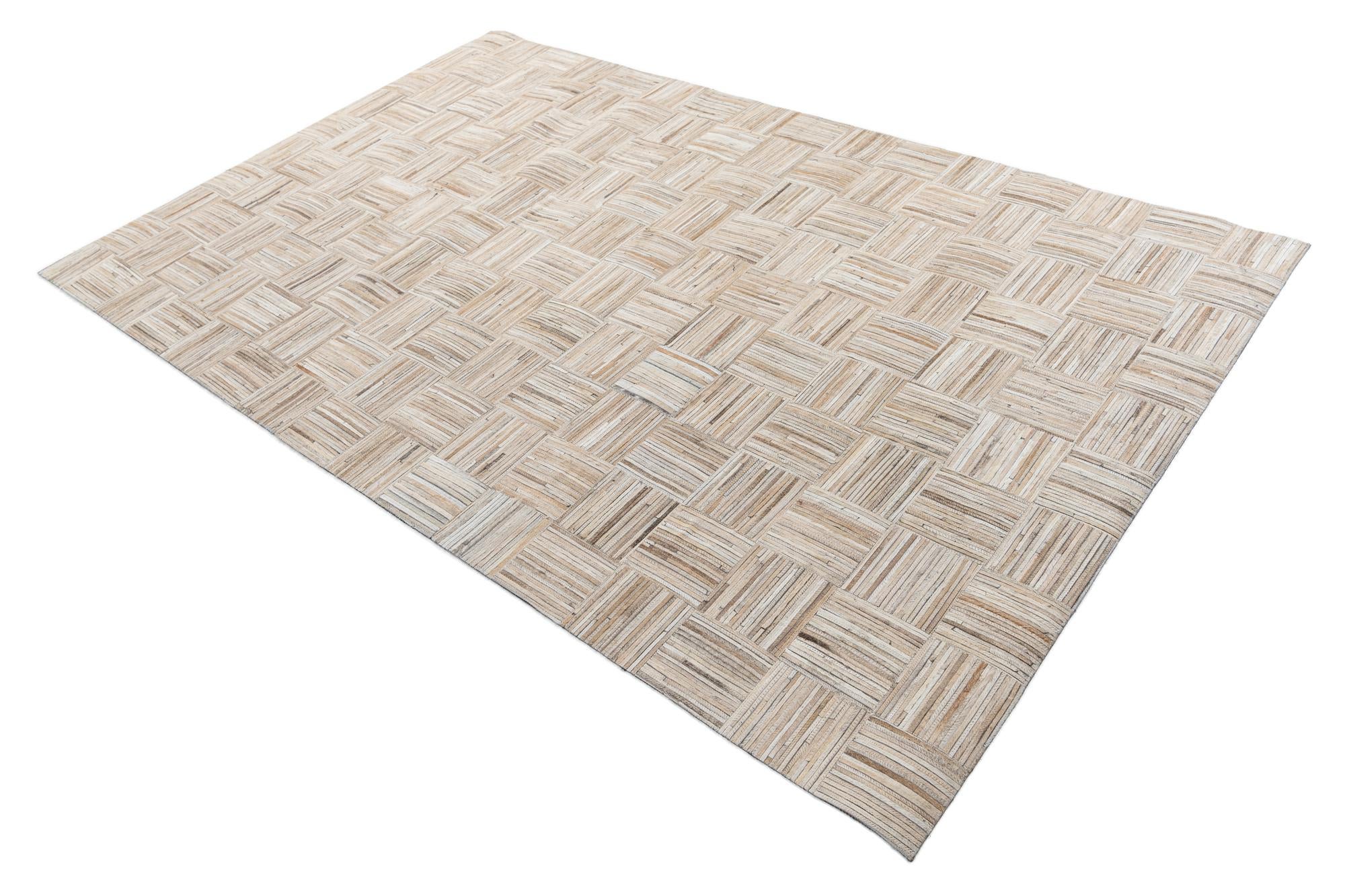5' x 7' 10 Cowhide Leather Rug