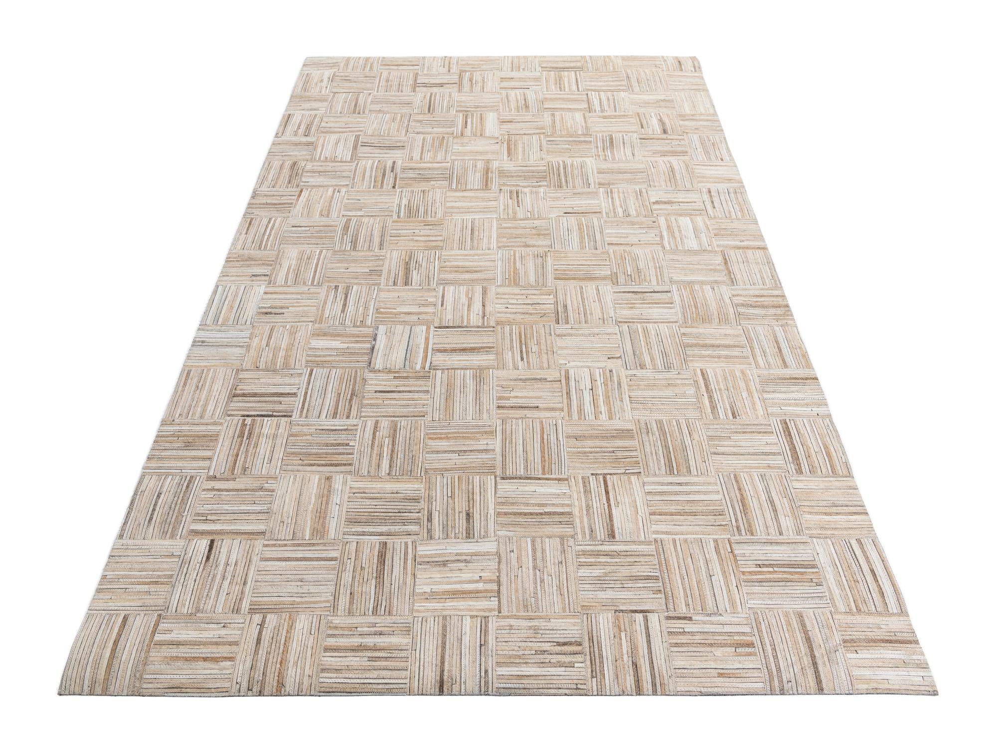 5' x 7' 10 Cowhide Leather Rug