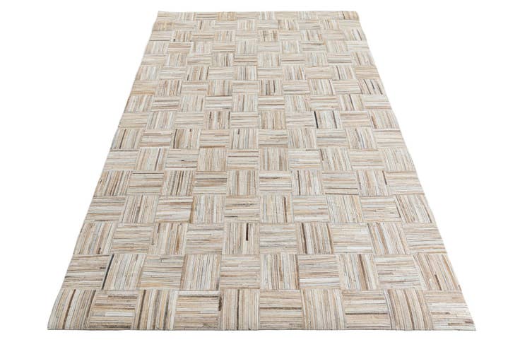 Detail image of 5' x 7' 8 Cowhide Leather Rug