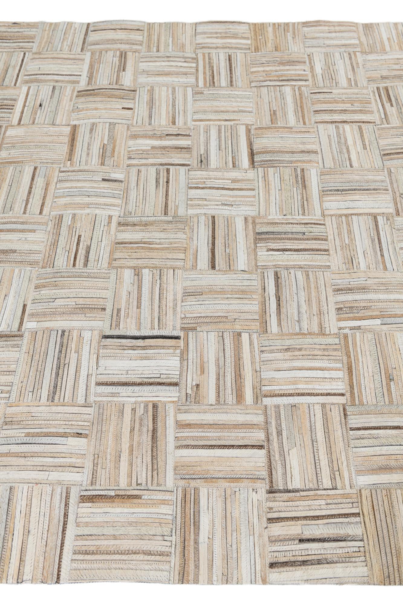 5' x 7' 8 Cowhide Leather Rug