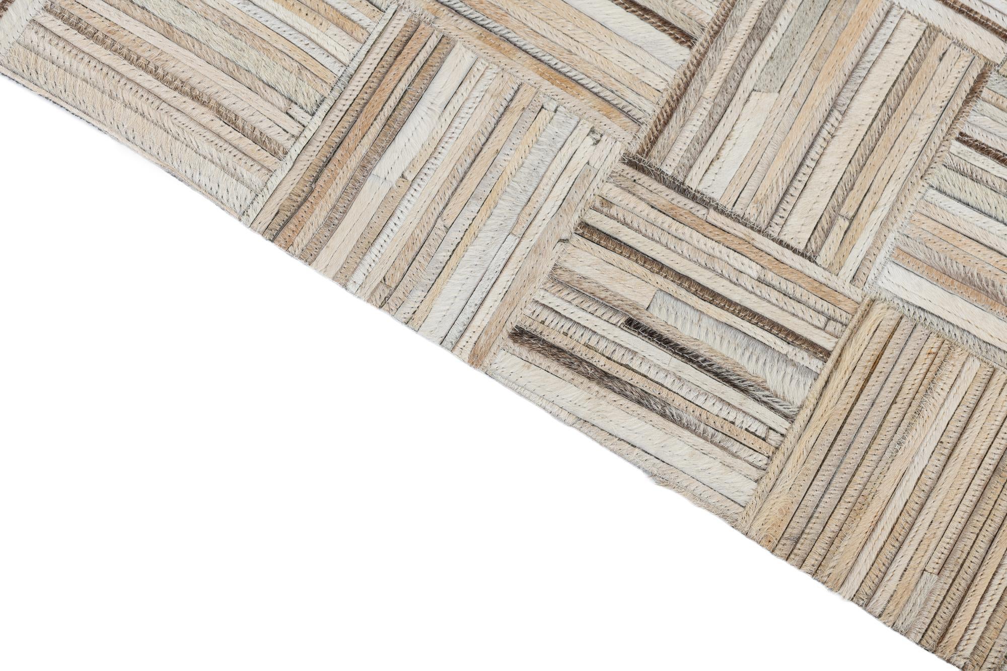 5' x 7' 8 Cowhide Leather Rug