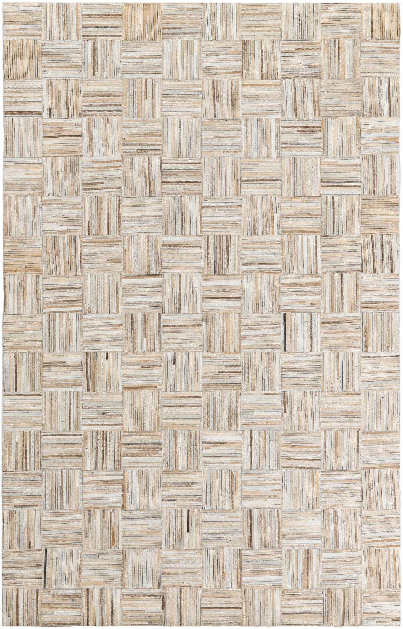 5' x 7' 8 Cowhide Leather Rug