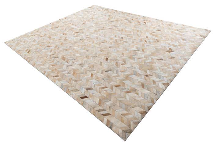 8' 1 x 10' Cowhide Leather Rug