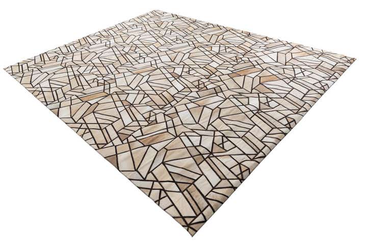 8' x 9' 10 Cowhide Leather Rug