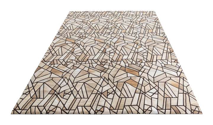 8' x 9' 10 Cowhide Leather Rug