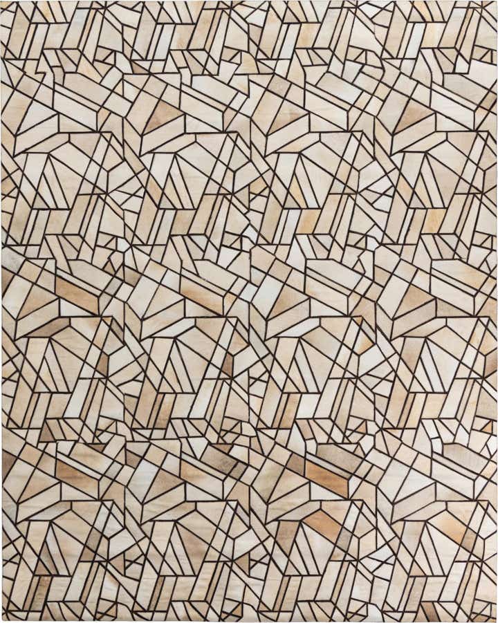 8' x 9' 10 Cowhide Leather Rug