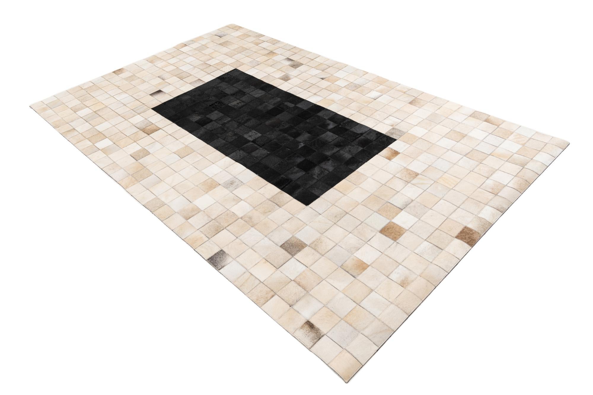 5' x 8' Cowhide Leather Rug