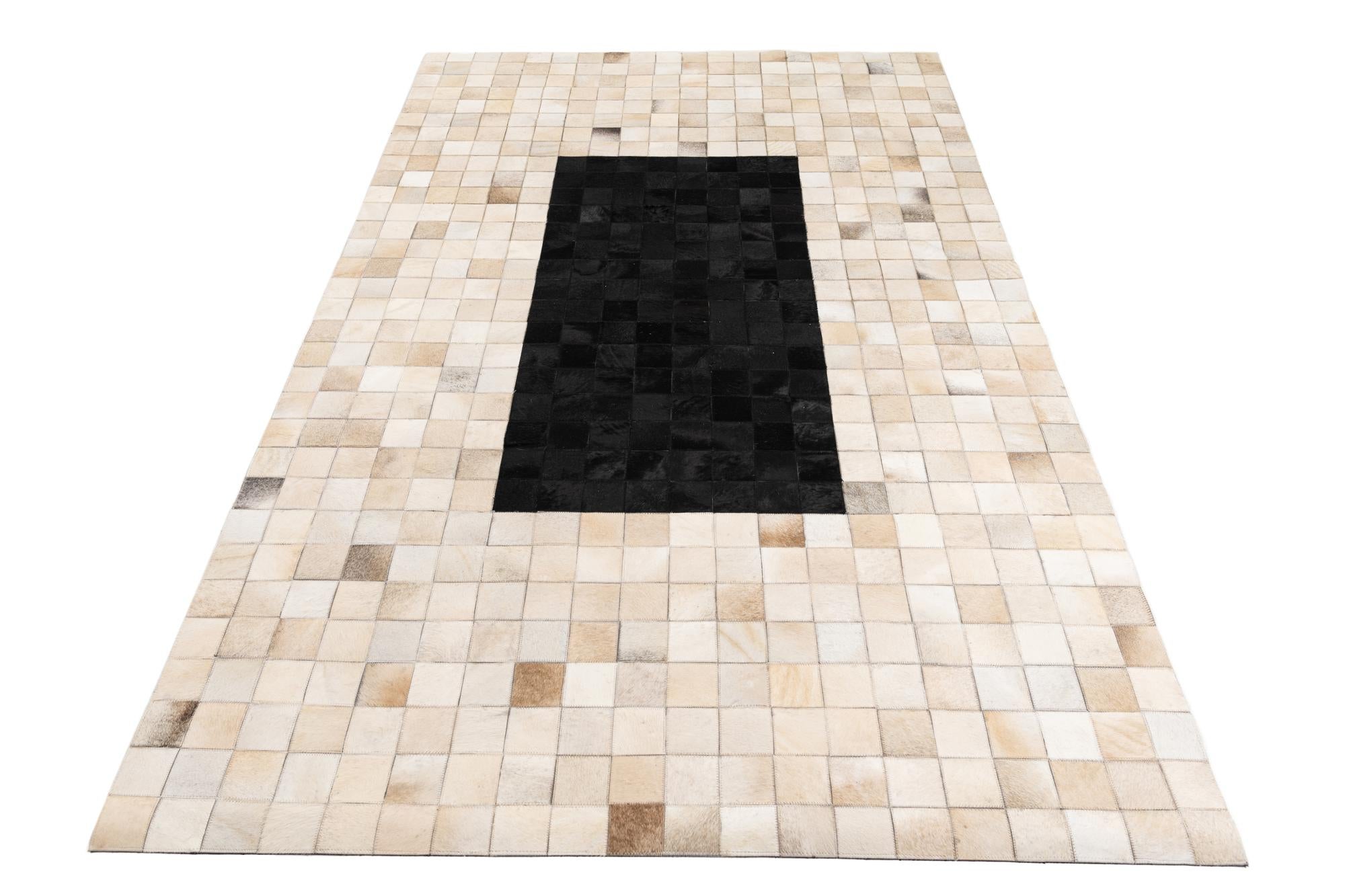 5' x 8' Cowhide Leather Rug