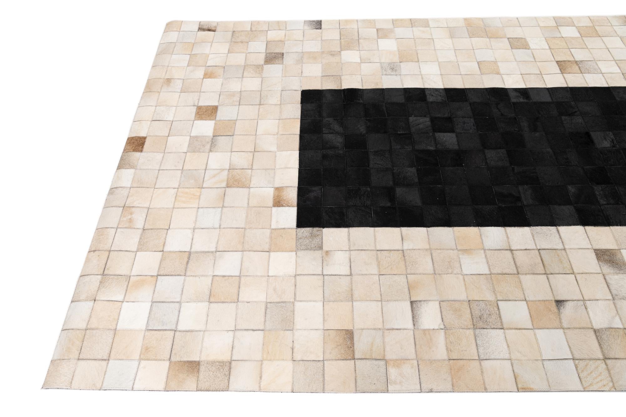 5' x 8' Cowhide Leather Rug