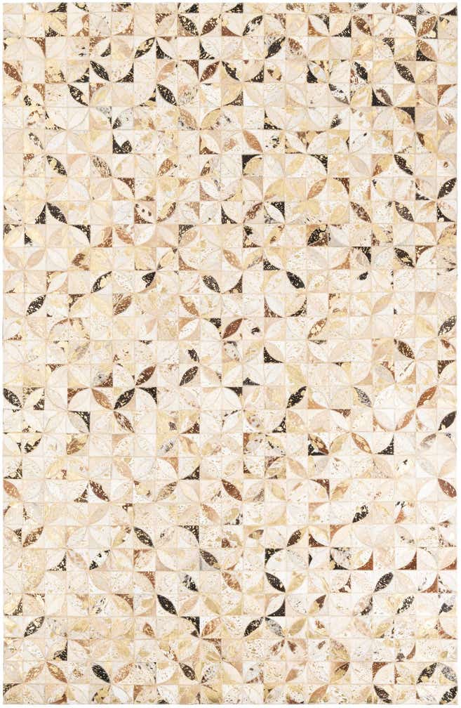 5' x 7' 9 Cowhide Leather Rug