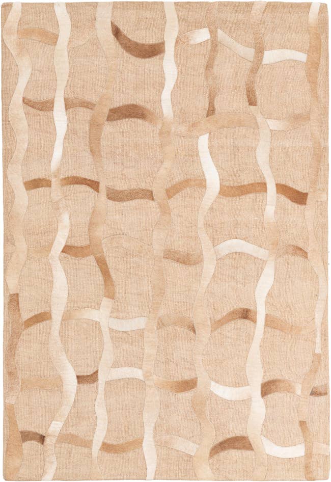 Detail image of 4' 1 x 6' Cowhide Leather Rug