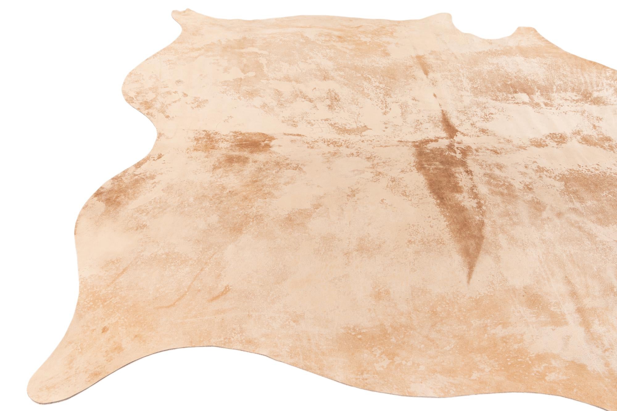 6' 6 x 7' 7 Cowhide Leather Rug