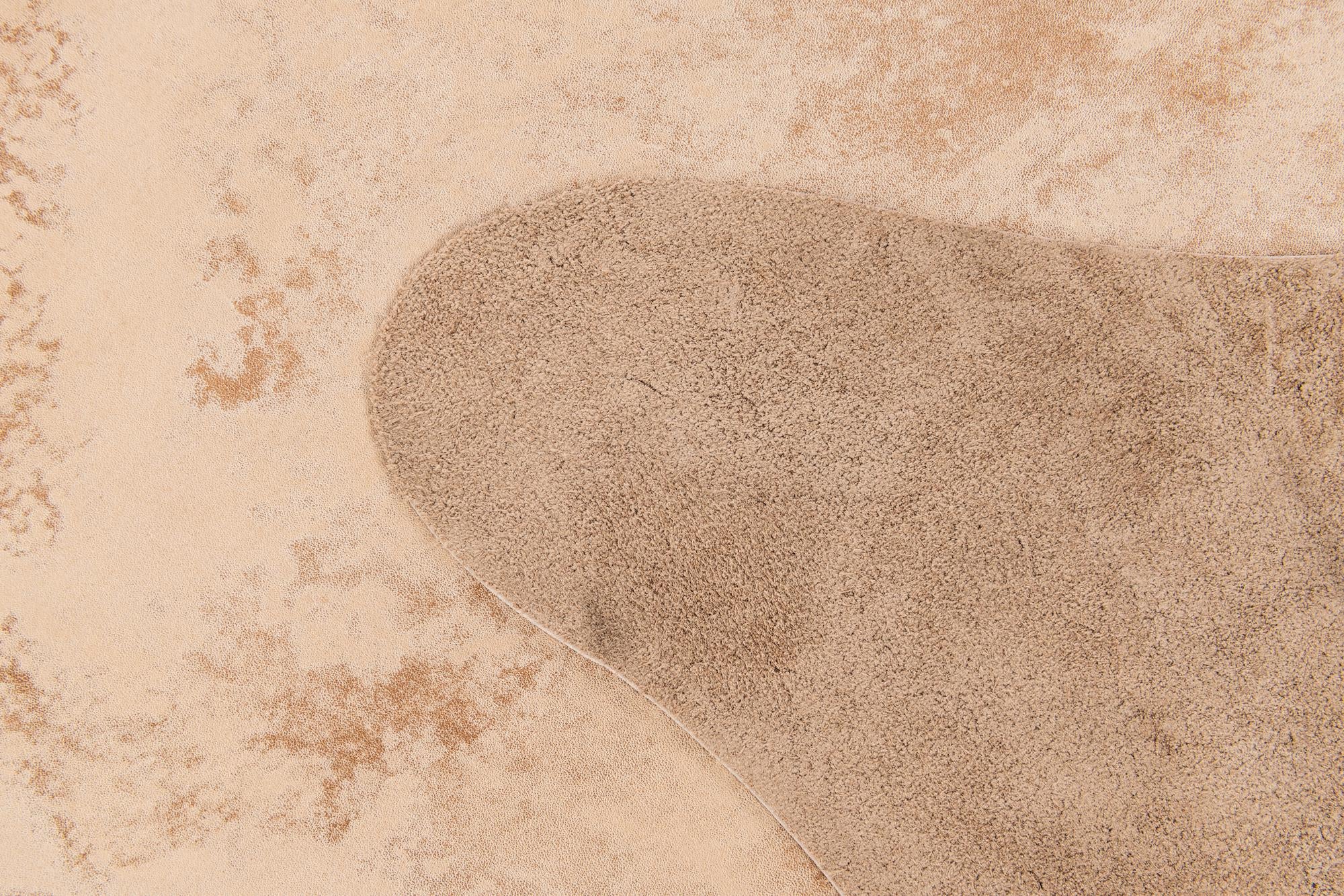6' 6 x 7' 7 Cowhide Leather Rug