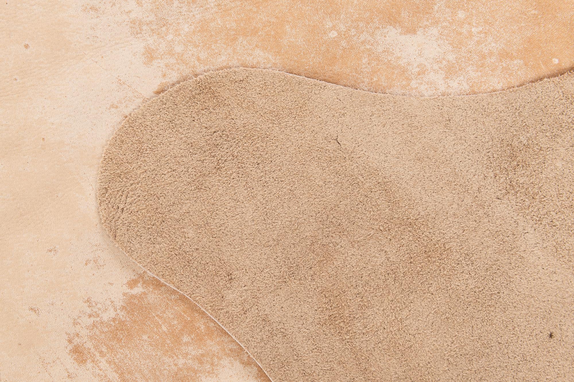 5' 10 x 7' Cowhide Leather Rug