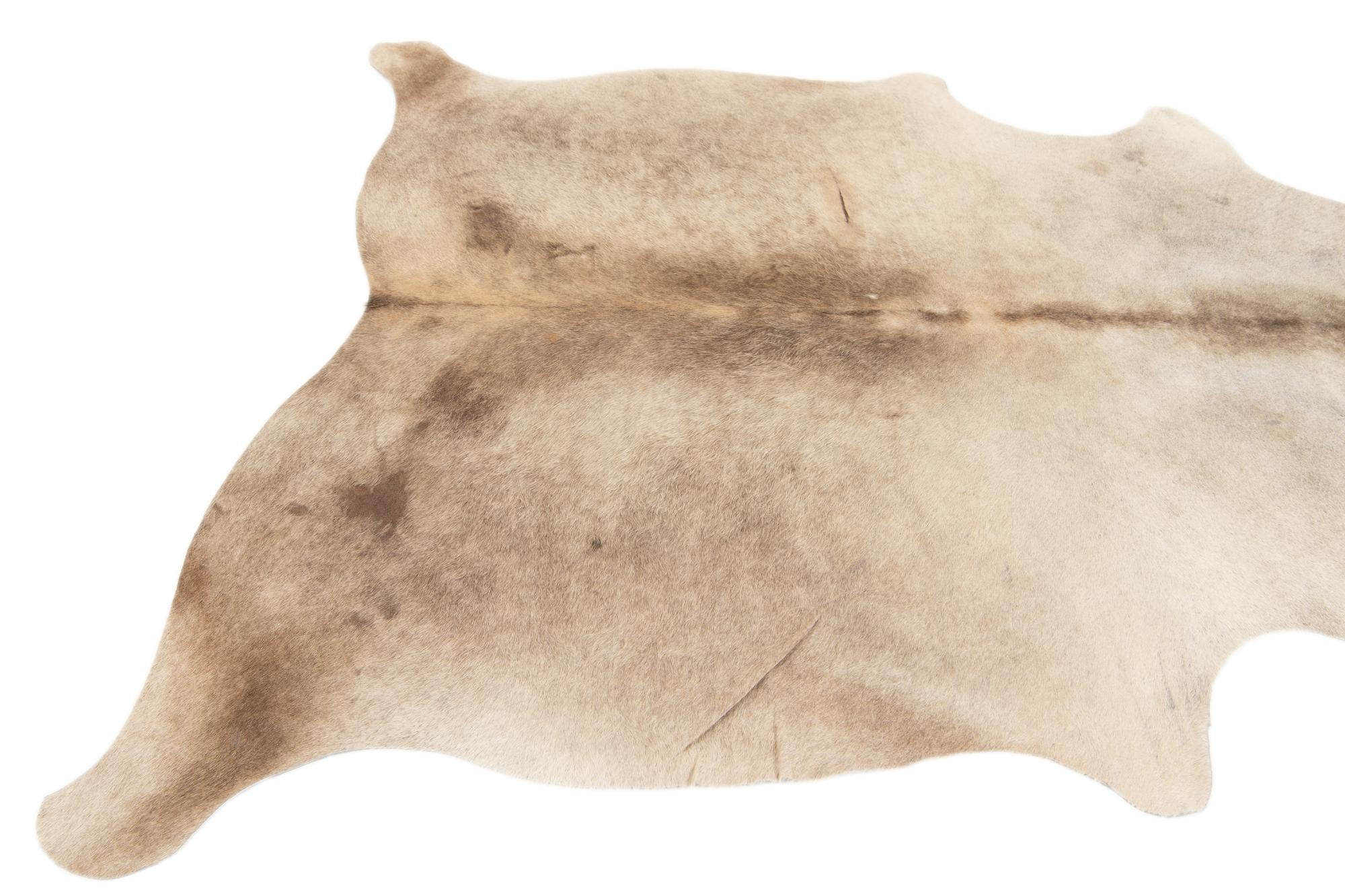5' 4 x 6' 2 Cowhide Leather Rug