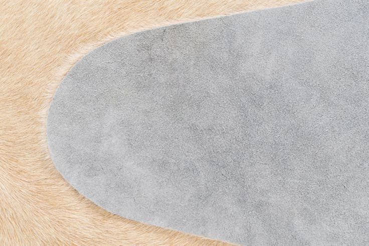 Detail image of 6' 9 x 7' 6 Cowhide Leather Rug