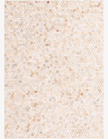 4' 10 x 6' 8 Cowhide Leather Rug