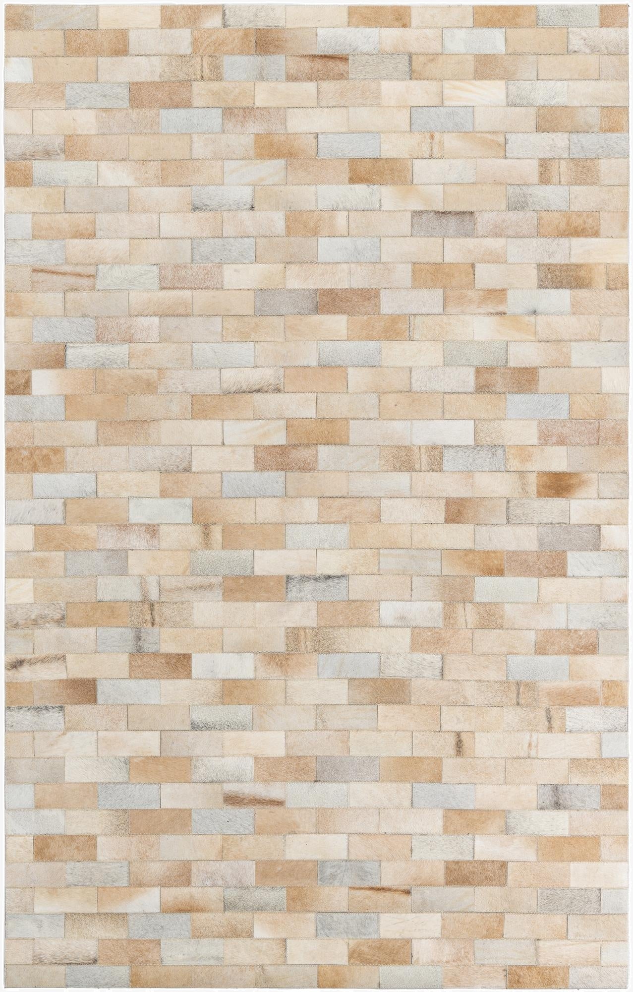 5' x 7' 9 Cowhide Leather Rug