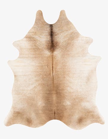 5' 5 x 6' 3 Cowhide Leather Rug