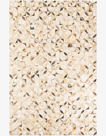 5' x 7' 9 Cowhide Leather Rug