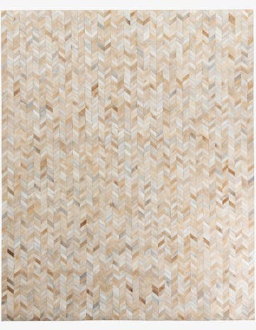 8' 1 x 10' Cowhide Leather Rug