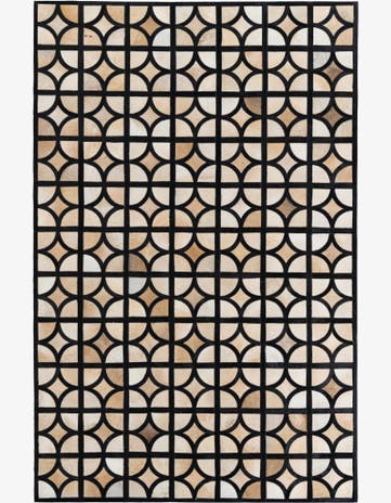 5' 2 x 8' Cowhide Leather Rug