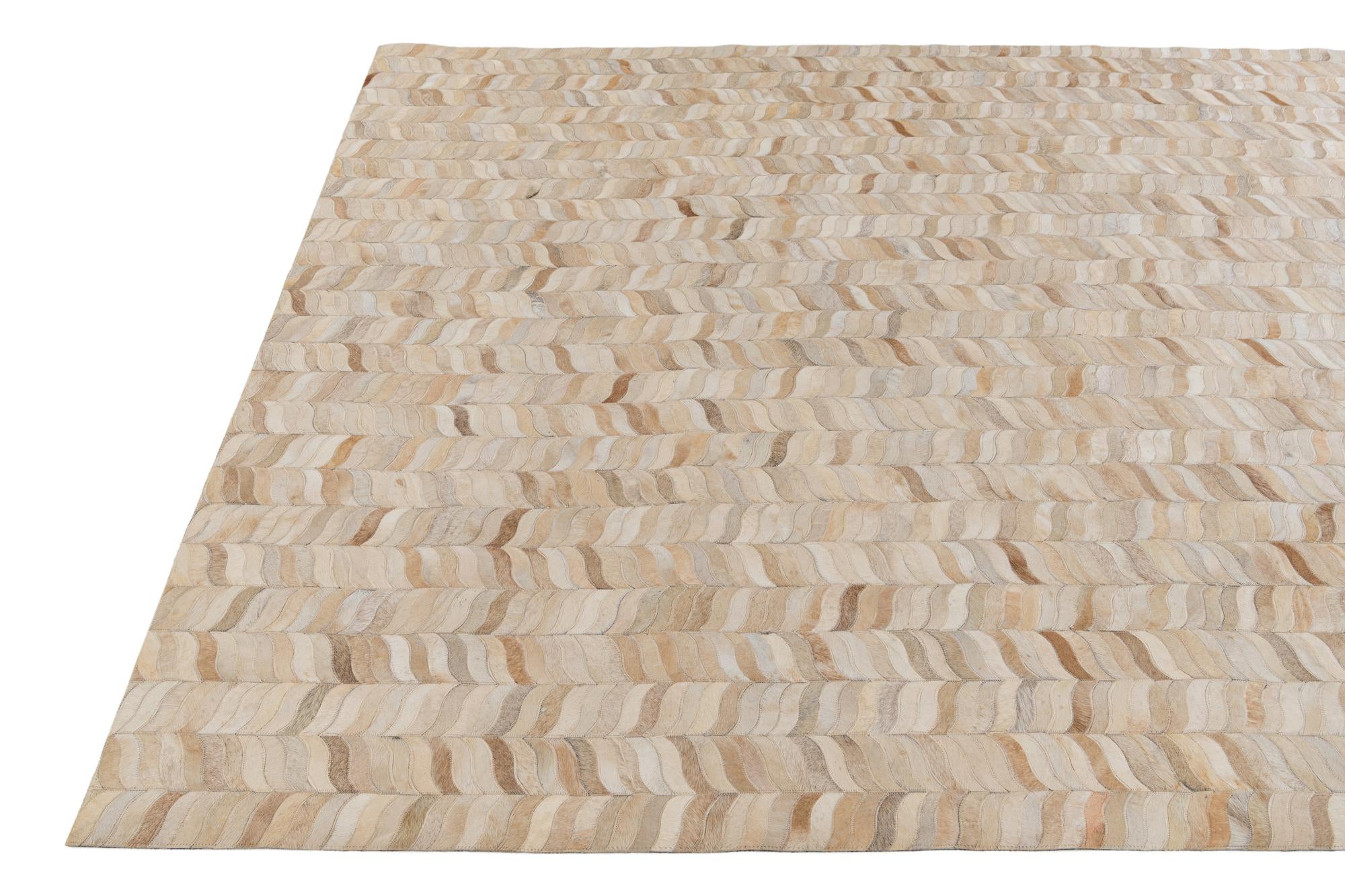 6' 8 x 9' 8 Cowhide Stocks Rug