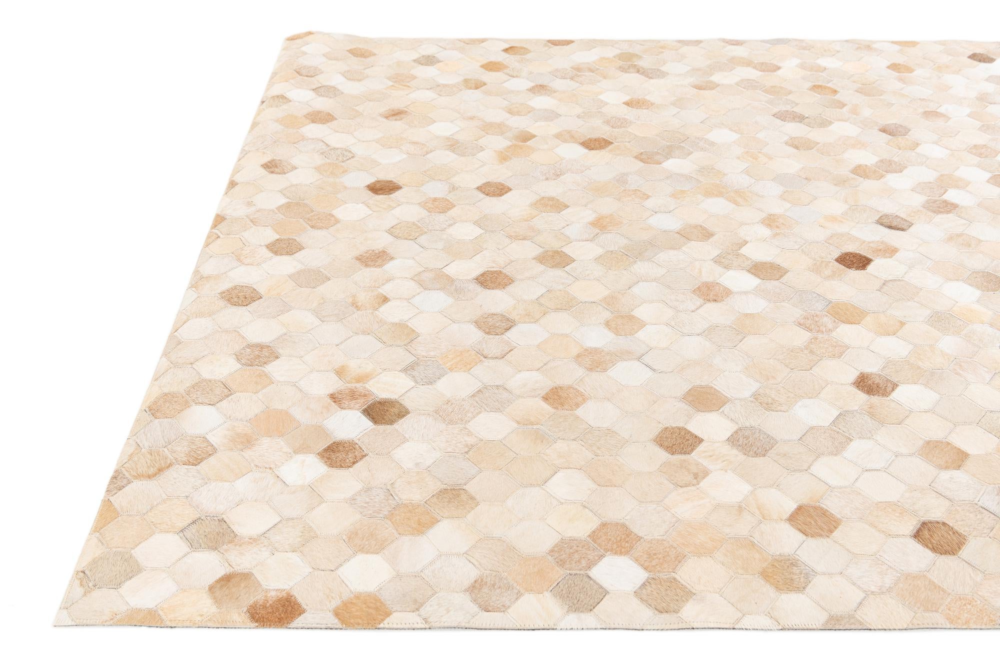 4' 8 x 6' 7 Cowhide Stocks Rug