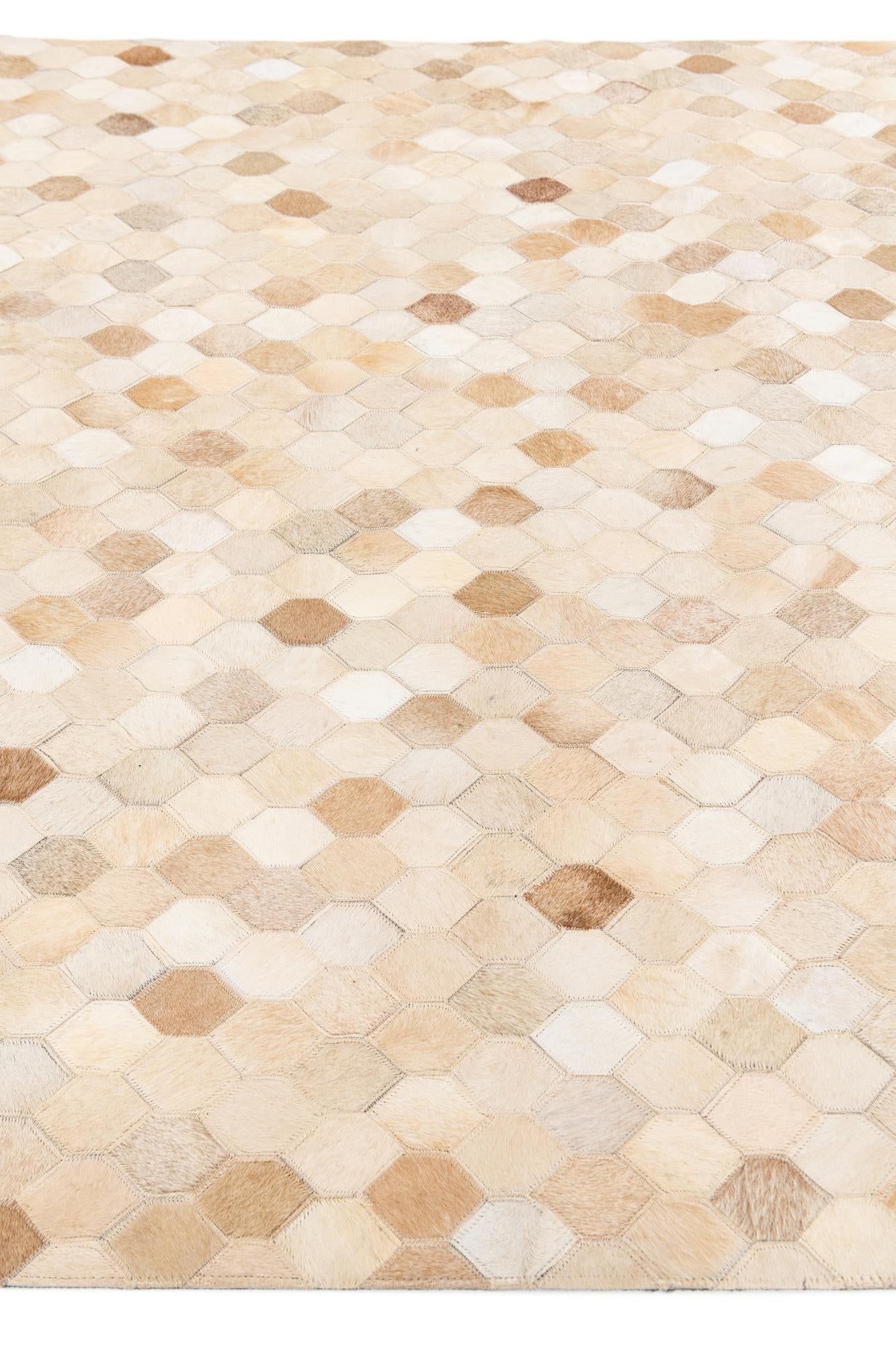 4' 6 x 6' 7 Cowhide Stocks Rug