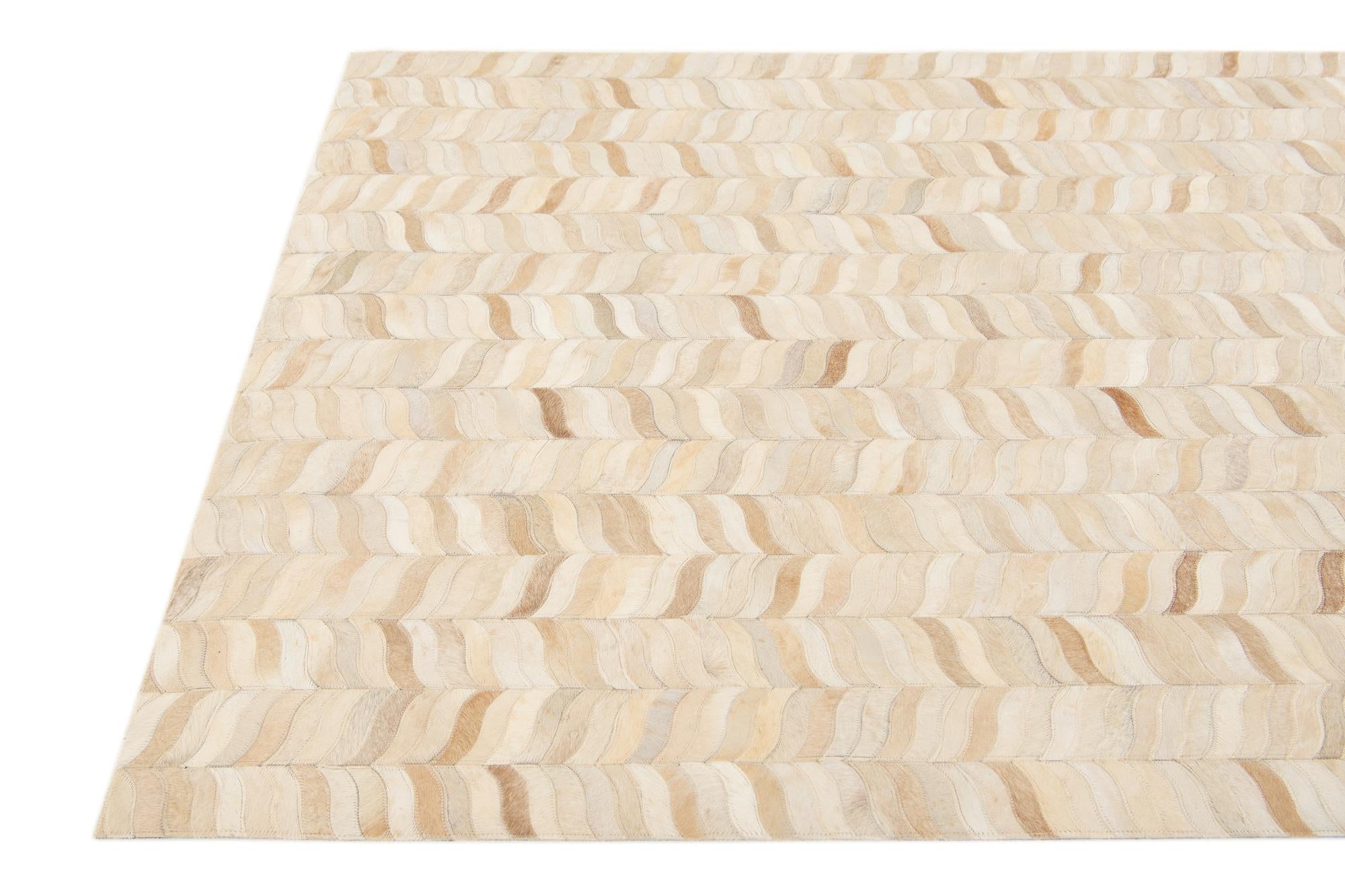 3' 11 x 6' Cowhide Stocks Rug