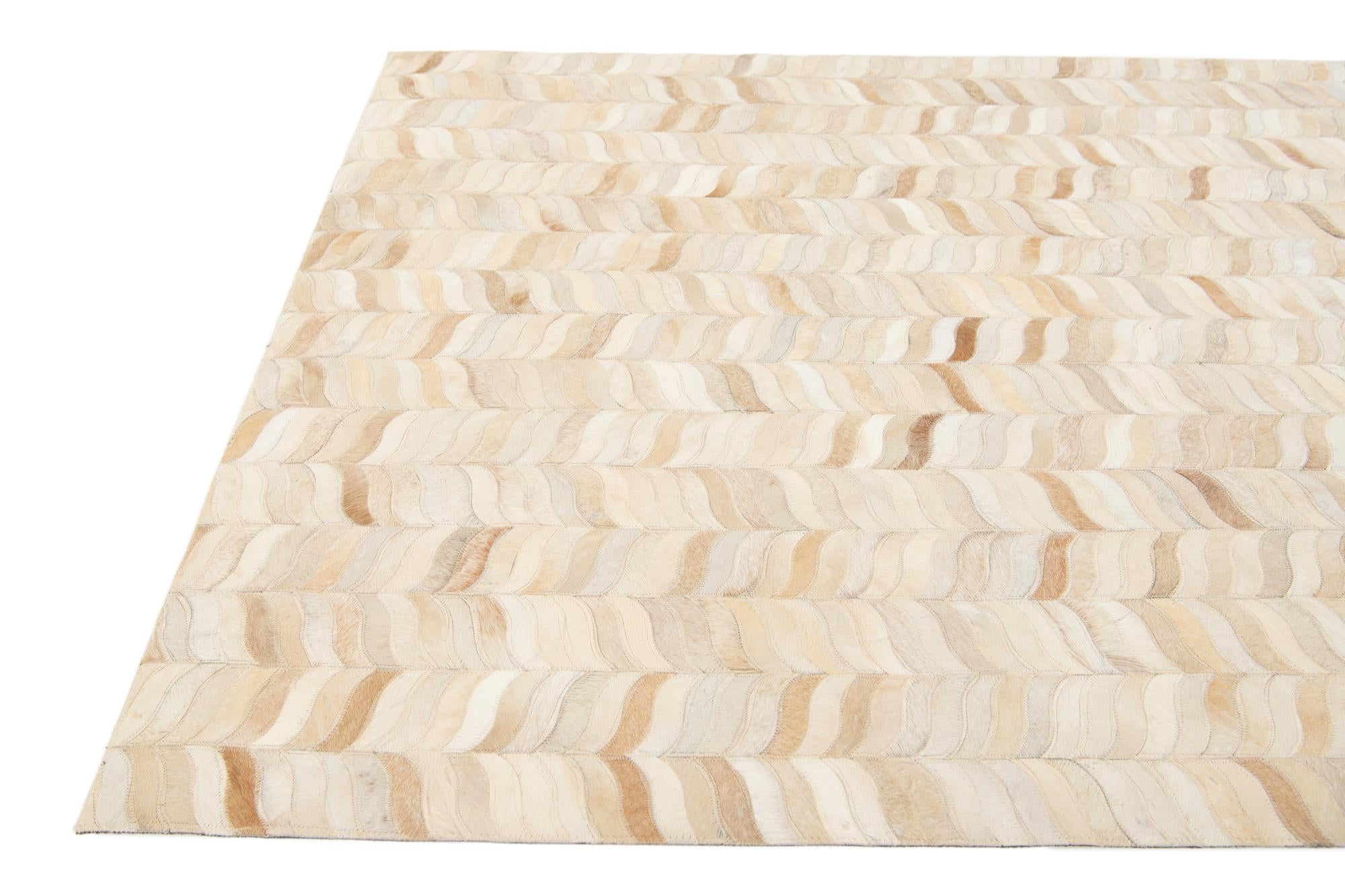 3' 11 x 5' 10 Cowhide Stocks Rug