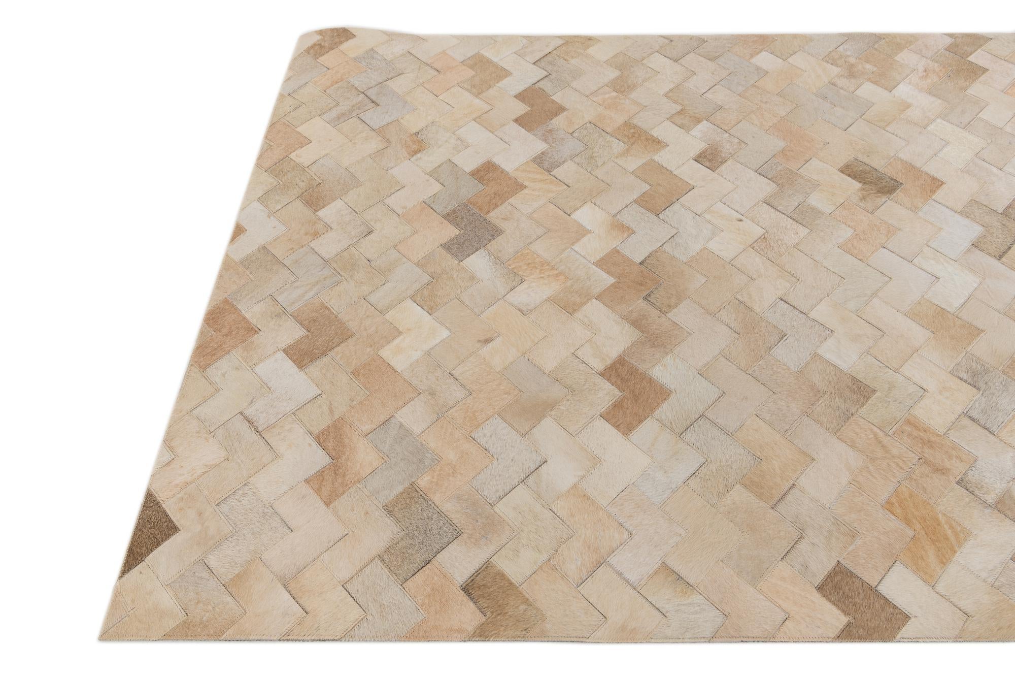 4' 1 x 5' 11 Cowhide Stocks Rug