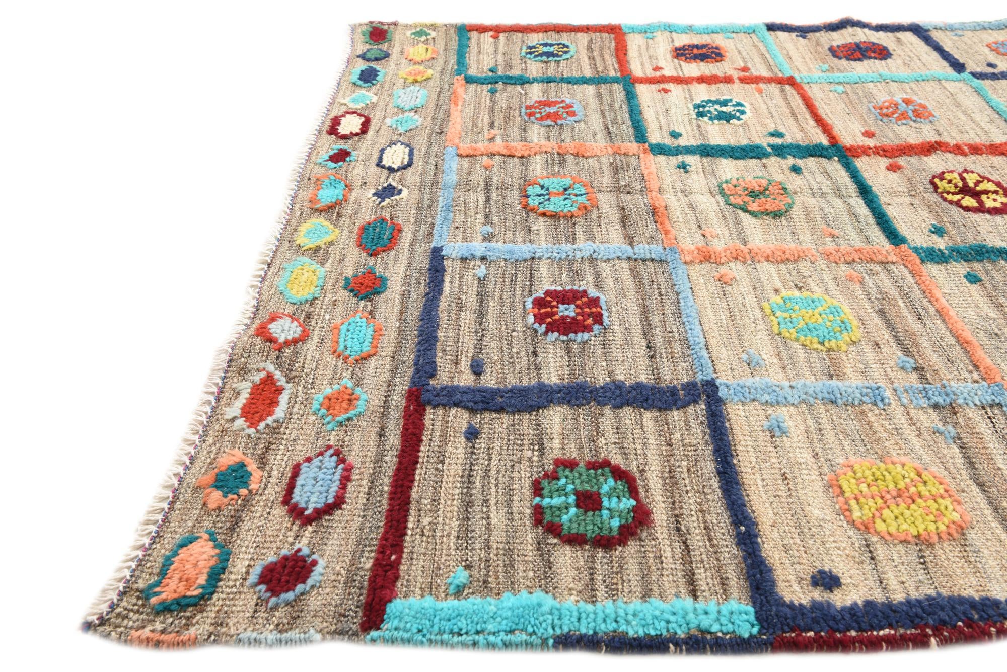 4' 2 x 6' 10 Hand Knotted Darya Wool Rug