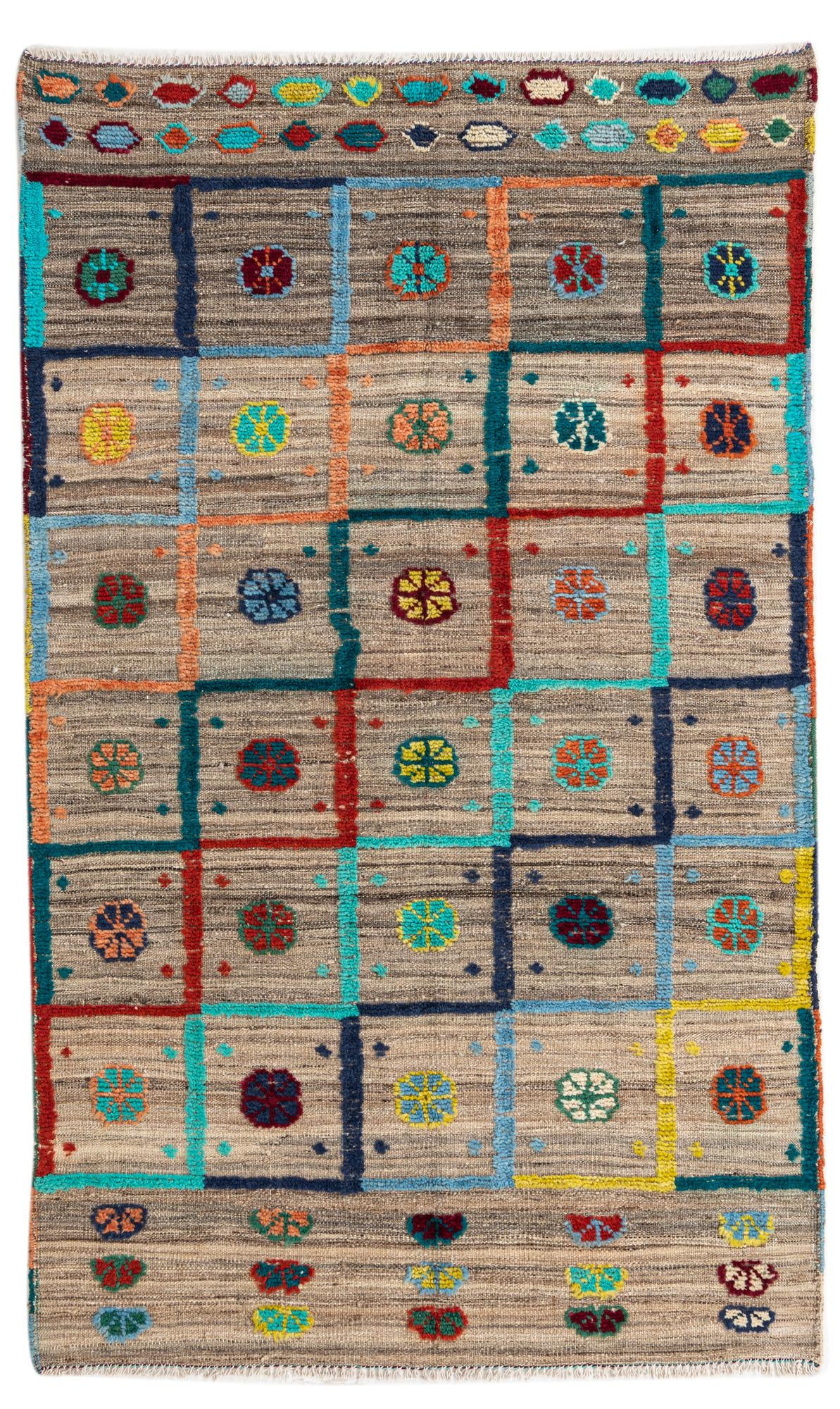 4' 2 x 6' 10 Hand Knotted Darya Wool Rug