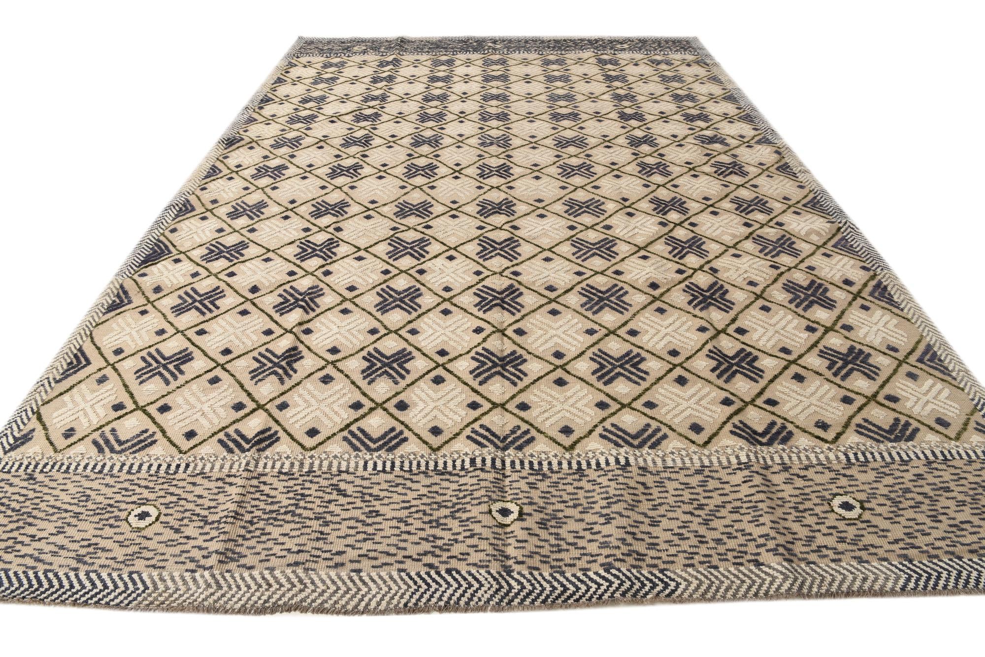 9' 9 x 14' 6 Hand Knotted Darya Wool Rug